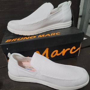 BRUNO MARC NEW YORK Mens Dream Comfort White Loafers Size 11